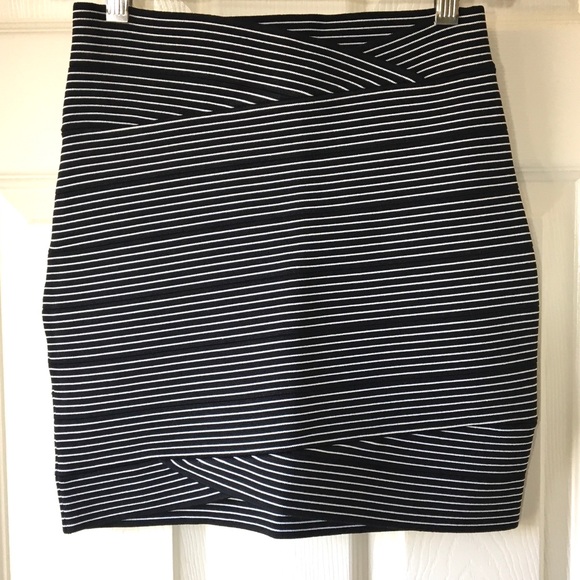 BCBGMaxAzria | Alisa Striped Bandage Mini Skirt - Picture 2 of 9